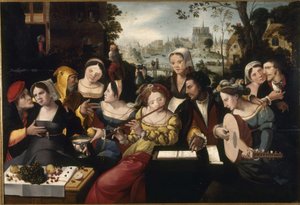 花魁たちの放蕩息子》1530年頃（木に油彩） 作： Flemish School