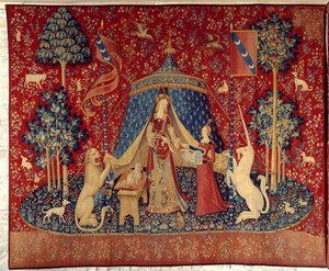 ラ・ダム・ア・ラ・リコルヌ（貴婦人と一角獣） ：私の唯一の望みに 作： Flemish School