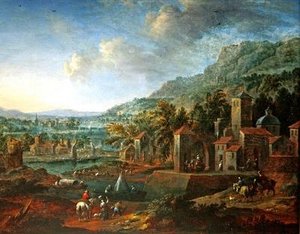 騎士のいる風景 作： Flemish School
