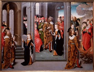 ローマの聖アグネーゼの殉教、ナヴォーナ広場にて（絵画 作： Flemish School