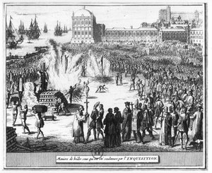 異端審問で非難された人々を焼く方法 作： Flemish School