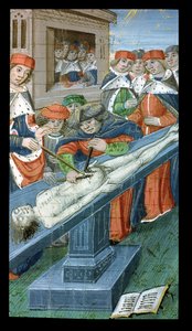 Ms Hunter 9 10r Dissection、De Medina Fen I. II、Avicenna（980-1037） 作： Flemish School