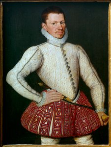 紳士の肖像 16世紀後半のフランドル派の絵画。日 0,37x0,27 m 作： Flemish School