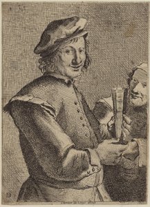 笑顔の若い男の肖像 作： Flemish School