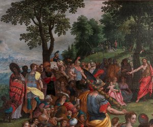 荒野でのヨハネの説教 作： Flemish School