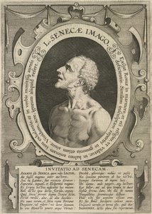 セネカ、L. 1605年にアントワープで出版されたアンナ・セネカの哲学作品（彫刻） 作： Flemish School
