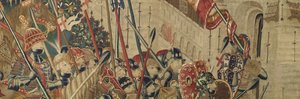 ポルトガル王アルフォンソ5世の征服を描いたタペストリー（Conquistas de Alfonso V de Portugal）、トゥルナイ。詳細(ウールとシルク) 作： Flemish School