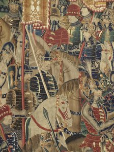 ポルトガル王アルフォンソ5世の征服を描いたタペストリー（Conquistas de Alfonso V de Portugal）、トゥルナイ。詳細(ウールとシルク)