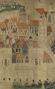ポルトガル王アルフォンソ5世の征服を描いたタペストリー（Conquistas de Alfonso V de Portugal）、トゥルナイ。詳細(ウールとシルク)