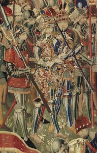ポルトガル王アルフォンソ5世の征服を描いたタペストリー（Conquistas de Alfonso V de Portugal）、トゥルナイ。詳細(ウールとシルク) 作： Flemish School