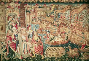 1498年5月20日、カルカッタにバスコダガマ（c.1469-1524）が到着 作： Flemish School