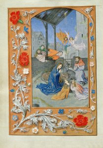 降誕、1480年頃（羊皮紙） 作： Flemish School