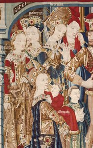 トロイア戦争：アキレスのテント。 約。 1470年（タペストリー）