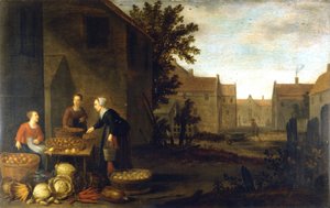 ウィラース・アダム・ウィラート（1577 - 1664）オランダ人画家「市場の風景」。17世紀、カステッロ美術館（Museo del Castello）。ミラノ