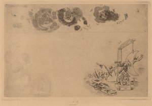 ベルギー国境、Bill of Disorder Frontiere de Belgique。 ビレット・ア・デソルドル、1871年。 作： Félicien Rops