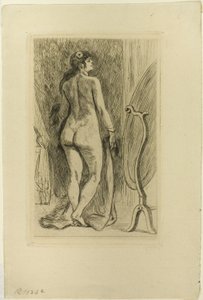 毛皮で立っている女性 作： Félicien Rops