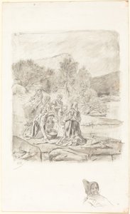 洗濯婦、c.1884-1887。 作： Félicien Rops