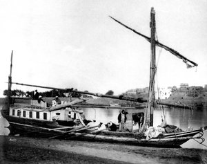 ナイル川のボート、エジプト、1878 作： Félix Bonfils