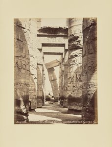 カルナックヒポスタイル・ホールの傾斜柱、エジプト 作： Félix Bonfils