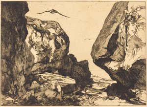 ゴージ・イン・ザ・ロックス 作： Félix Bracquemond after Jules Laurens