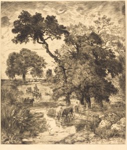 夜 作： Félix Bracquemond after Théodore Rousseau
