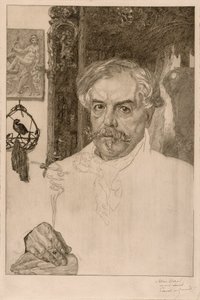 エドモン・ド・ゴンクールの肖像 作： Félix Henri Bracquemond