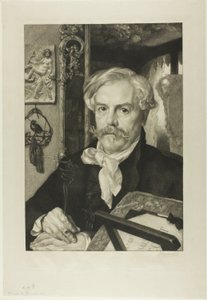 エドモン・ド・ゴンクールの肖像 作： Félix Henri Bracquemond