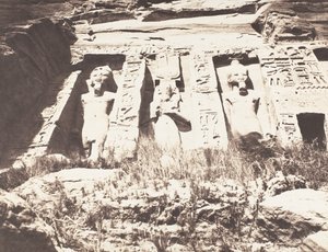 Abou-Sembil、Petit Spéos - ファサードの左側、1851-52 年、1853-54 年に印刷。