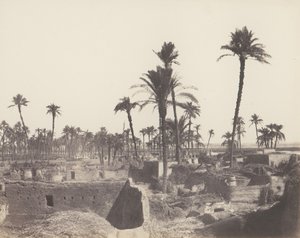 Abaziz、アラブの村の内部、1851-52 年、1853-54 年に印刷。 作： Félix Teynard