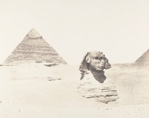 メンフィス、スフィンクス、ピラミッドのジゼのネクロポリス、1851～52年、1853～54年に印刷。 作： Félix Teynard
