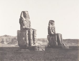 Gournah Thebes, Colosses That of Right, Said of Memnon, 1851-52, print 1853-54. 作： Félix Teynard