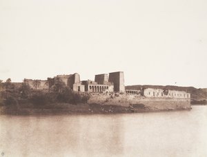 Fileh Philæ の島、A 地点で北西から撮影した全体図、1851 年から 52 年。