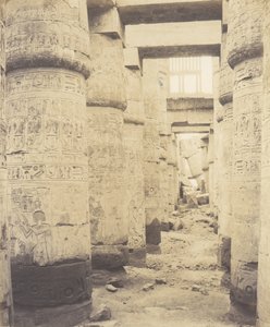Karnak Thebes、Palace - Hypostyle Hall - Window and Capitals of ...、1851-52、印刷 1853-54. 作： Félix Teynard