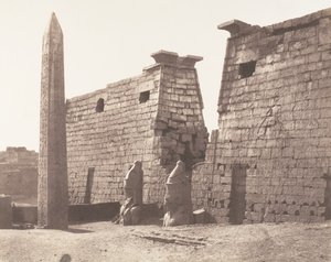 ルクソール テーベ、前方構造 - パイロン、巨像、オベリスク、1851 ～ 52 年、1853 ～ 54 年に印刷。