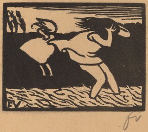嵐に巻き込まれた海水浴客、1893年。 作： Félix Vallotton