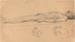 死んだキリストのための死体研究、1893年。 作： Félix Vallotton