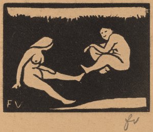 二人の着席水浴 作： Félix Vallotton