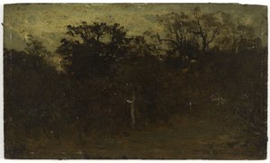 森の角、1850年から1860年の間（木に油彩） 作： Félix Ziem
