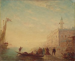 リーヴァデリスキアーヴォニ、日没、1880年代 作： Félix Ziem