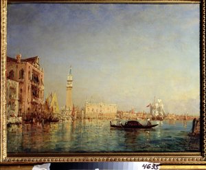ヴェネツィア（ベニス）。 Felix Francois George Ziem (1821-1911) の絵画。 キャンバスに油彩、55 x 72 cm。 19世紀フランスの芸術。 プーシキン美術館、モスクワ。 作： Félix Ziem