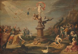 フォーチュナが贈り物を贈る、1645年頃（パネルに油彩） 作： Floquet or Flocket Simon Flocquet