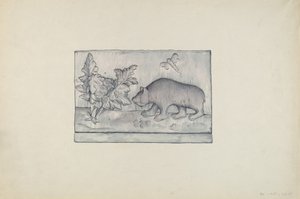 クマのレリーフパネル 作： Flora Merchant