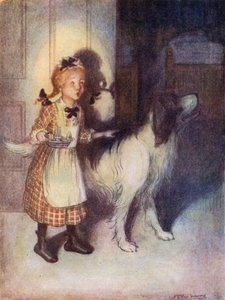 子供たちが眠っているかどうかを見るイライザ（カラーリトグラフ） 作： Flora White