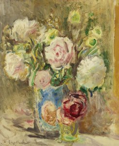 バラと牡丹、1936年頃（キャンバスに油彩） 作： Florence Engelbach