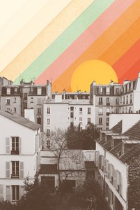 パリ上空の虹色の空、2020年（写真、デジタル） 作： Florent Bodart