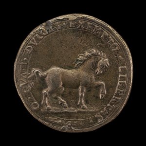 地球を撫でる馬」 1545年頃 （非スターリングシルバー鋳造） （6240388の裏面 作： Florentine School