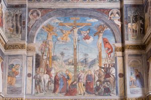 修道女の聖歌隊のフレスコ画、フロリアーノ・フェラモラ 作： Floriano Ferramola