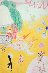 ピンクのキャンディハートのラブフライト、1930年 作： Florine Stettheimer