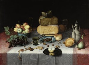 チーズのある静物、1615年