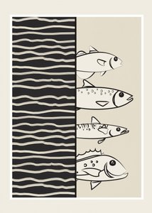 泳ぐ魚のイラスト 作： Flow Line
